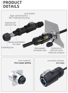 M24産業用<span class=keywords><strong>USB</strong></span> 3.0データケーブルコネクタ防水パネルマウント<span class=keywords><strong>USB</strong></span>コネクタデータ転送充電航空宇宙パワー - Product Image 4