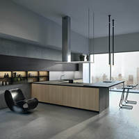 Meuble de cuisine en bois massif JINGSHUN ENF, îlot de comptoir bicolore, ensemble complet de rangement, robinet, montage rapide, conception gratuite