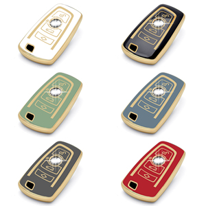 Porte-clés GZ DOMI avec bordure dorée brillante en TPU, accessoires de voiture, décoration, étui pour clé de voiture, housse de protection pour BMW 5/7series/525i - Product Image 6