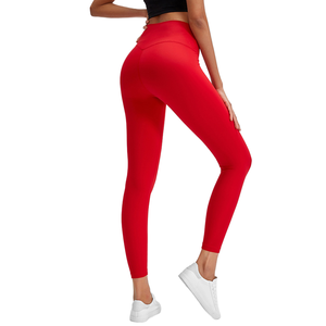 กางเกงออกกำลังกายเอวสูงทรงพีชบัตต์สำหรับผู้หญิง ผ้าบาง กระชับรูปร่าง เอวยืดหยุ่น ป้องกันการม้วนขอบ เหมาะสำหรับฤดูร้อน - Product Image 1