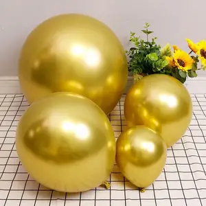 Vente en gros de ballons gonflables ronds métalliques en latex chromé de 12 pouces