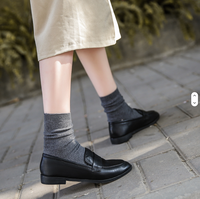 Chaussures plates en cuir pour femmes, style universitaire, mocassins rétro polyvalents
