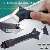 Raclette à mastic, raclette de lissage, spatule à joint, outil de finition des coins, outil d'aide à la découpe de la coulis, lame en acier inoxydable