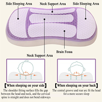 Oreiller Ergonomique en Mousse à Mémoire de Forme Gel Polyester Rafraîchissant avec Support Cervical Nid d'Abeille, Anti-Bactérien, Hôtelier, Amovible et Lavable, pour Dormir sur le Côté ou le Dos