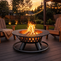 Barbecue d'extérieur rustique en fer sans fumée, 47 pouces, pour brûler du charbon et du bois, par Natural Gifts