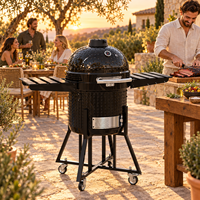 Barbecue Kamado OEM personnalisé 22 pouces en céramique, fumoir au charbon de bois, vente en gros d'usine, barbecue isolé en forme d'œuf pour extérieur