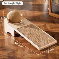 Griffoir mural en forme de L pour chat, en bois, avec balle jouet, griffoir durable de qualité supérieure pour chat (sans désordre)