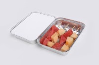 Barquettes de cuisson rectangulaires en aluminium avec couvercle en plastique, en papier, résistantes au four, pour poulet rôti et barbecue
