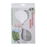 Miroir de Maquillage Portable Personnalisé en Plastique avec Poignée, 1x, pour Étudiant, Extérieur, HD, Compact, pour Dortoir