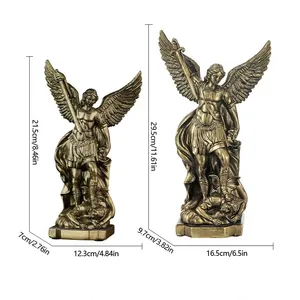 Esculturas de Resina Personalizadas, Estatua de San Miguel Arcángel en Bronce, Hecha a Mano, Escultura del Dios Griego de la Guerra, Regalos Religiosos - Product Image 6