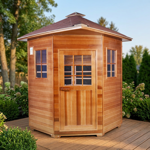 Factory Direct Sale Outdoor Sauna Water-proof 4 Person Sauna House Far Infrared Canadian Red Cedar Sauna - Product Image 1