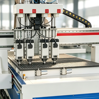 Routeur CNC multifonction à têtes multiples, machine de gravure et de découpe du bois à 4 procédés, système de contrôle Syntec, haute productivité