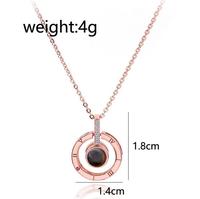 Verborgen camera 100 talen ronde hart roségouden platen trendy Afrikaanse charme ketting kristallen hanger ik hou van jou sieraden kettingen