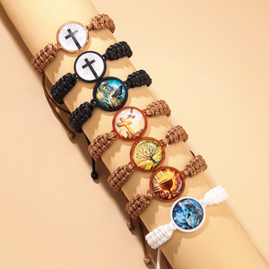 Nueva Pulsera Tejida Cristiana con Versículo Bíblico Personalizado, Pulseras con Escrituras NFC y URL Emergentes - Product Image 1