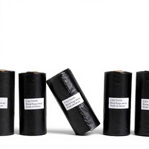 Sacs poubelles en PE noirs épaissis, en rouleau continu, faciles à ramasser, pour déchets d'animaux, usage domestique, bureau, voiture, modèle Vomissement JS1001 - Product Image 1