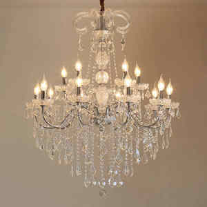 Plafonnier en cristal doré français européen lustre en cristal de mariage pour le salon - Product Image 2