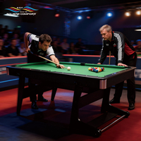 Table de billard pliante S.Q.F 6 pieds avec plateau en ardoise, pieds pliables et roulettes pour salle de jeux à domicile
