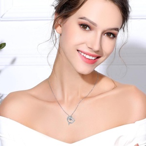 925 En Argent Sterling personnalisé <span class=keywords><strong>je</strong></span> t'aime <span class=keywords><strong>u</strong></span> à la lune et retour collier coeur - Product Image 6