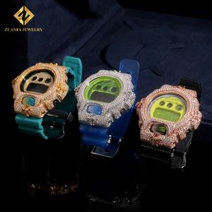 Vente flash, montre tendance avec lunette en moissanite VVS1, style hip-hop, bijoux sertis de diamants, couleur argent 925, moissanite avec certificat GRA - Product Image 3