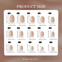 AIERFEI 30 pièces de faux ongles ovales en gel souple de couleur unie avec cartes de présentation et emballage de magasin pour la vente au détail