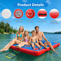 Île flottante gonflable en PVC en gros, tapis aquatique gonflable, plateforme de luxe pour lac, piscine, océan