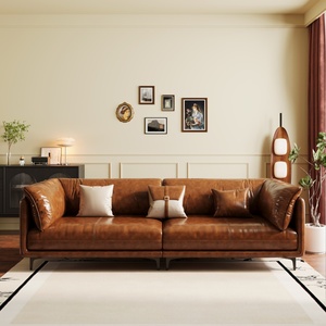 Sofá Moderno Vintage Francés Yisi, Sofá Recto para Sala de Estar, Tapizado en Tela Encerada, para Apartamentos y Hoteles, Relleno de Esponja - Product Image 1