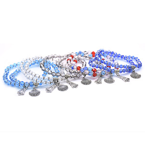 Crystal Bead <b>Shell</b> <b>Bracelet</b> Santiago Style Cross Border Rosary <b>Bracelet</b> Ring Unisex Gift Jewelry Tibetan Silver - Product Image 3