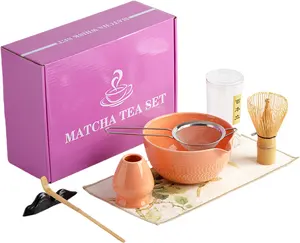 Premium-Matcha-Tee-Set zeremonielles Matcha-Tee-Herstellungswerkzeug 7-teilig Kaffeeprodukt