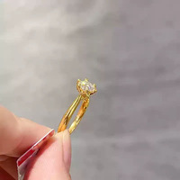 Nouvelle bague en or AU750, or jaune véritable, bague en moissanite, or fin 18 carats, bijoux personnalisés pour alliance