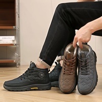 Bottes d'hiver mi-montantes pour hommes, collection hiver 2026, doublées polaire, chaudes, à semelle épaisse, bout rond, chaussures décontractées de qualité