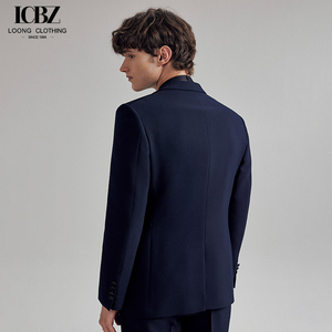 Costume de marié de smoking haut de gamme robe de mariée pour hommes costume bleu marine formel pour hommes costume deux pièces - Product Image 5