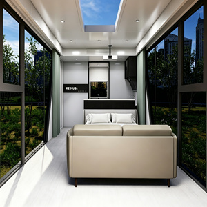 Unité <span class=keywords><strong>de</strong></span> capsule spatiale incurvée mobile écologique avec balcon panoramique, alimentée à l'énergie solaire, structure en aluminium durable pour hôtel-resort et cuisine - Product Image 2