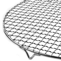 Grille de barbecue ronde en acier inoxydable 304 pour camping et extérieur, support de cuisson en maille métallique ronde