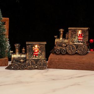 Santa Claus Miniature Train Water-powered <b>Lantern</b> Christmas Gifts Christmas <b>Small</b> Oil Lamp Decorations - Product Image 3