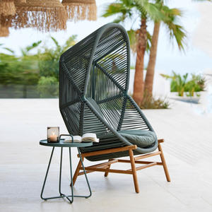 Chaise suspendue d'extérieur moderne avec coque en PE tressé, siège de balançoire élégant pour patio, jardin, balcon et détente au bord de la piscine - Product Image 4