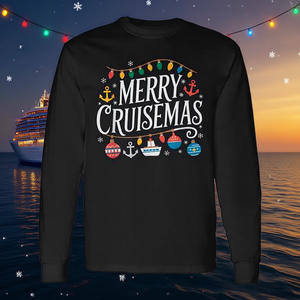 Camiseta de manga larga Merry Cruisemas Christmas Cruise, regalo navideño familiar - Product Image 3
