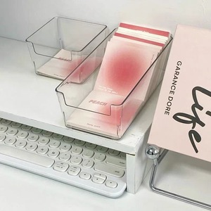 Transparent <b>Storage</b> <b>Box</b> Rectangle Plastic Organizer Desktop Office <b>Small</b> Container For Stationery And Documents - Product Image 2