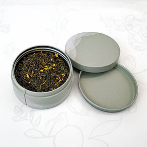 JYB personnalisé classique rond brillant argent boîte de conserve pour <span class=keywords><strong>le</strong></span> stockage de thé en vrac - Product Image 1