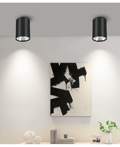 Faretto <span class=keywords><strong>LED</strong></span> da 12W a Sospensione o Montaggio a Superficie, Cilindrico in Alluminio, Include Kit di Installazione, Faretto da Incasso a Soffitto - Product Image 4