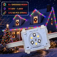 Éclairage de Noël permanent 48V 4 fils 3 fils pour toute l'année, étanche IP68, lumières ponctuelles pour avant-toit de maison