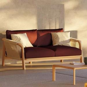 Ensemble de canapé de loisirs et de lit inclinable en teck moderne pour l'extérieur, imperméable, écologique, pour hôtel, <span class=keywords><strong>terrasse</strong></span> de jardin - Product Image 2