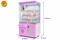 Machine à griffes attrape-OVNI rose néon 80x76x215 cm à force réglable pour salle d'arcade intérieure