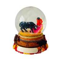 Globe à eau en résine personnalisé, design créatif, globe à neige, sculpture tropicale peinte à la main, objet de collection, marque JXF