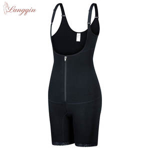 Body gainant amincissant et respirant en spandex pour femme grande taille, avec effet ventre plat, rehausseur de fesses, taille XL, crochets et dentelle - Product Image 3