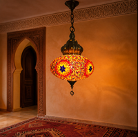 Lampe turque en mosaïque de verre perlé, vente en gros pour hôtels, restaurants et projets résidentiels