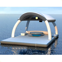 Flotteur de natation dans l'eau en plein air pour 6 personnes canapé gonflable Plate-forme de quai assise Water Lounge Radeau Île flottante gonflable