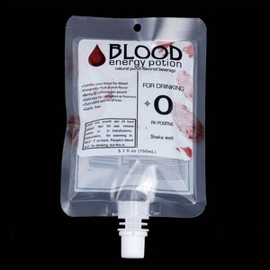 Bolsa de Plástico Creativa con Forma de Bolsa de Sangre para Envasado de Jugos Energéticos de Halloween, con Orificio para Colgar, para Bebidas de Fiesta <span class=keywords><strong>y</strong></span> Almacenamiento de Bebidas - Product Image 1