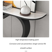 Meuble de style italien d'usine, table avec plateau en marbre, entrée, console moderne en métal