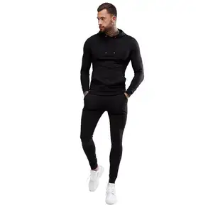 Vêtements de sport en Polyester pour homme, survêtement uni coupe Slim