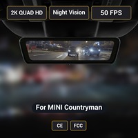 Pour MINI Countryman H8 Pro, caméra de rétroviseur avec streaming, caméra de tableau de bord 2K 8,2 pouces, double objectif avant et arrière, certifiée CE FCC, d'origine usine
